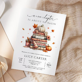 Fall Storybook Bok New Chapter Baby Shower Inbjudningar