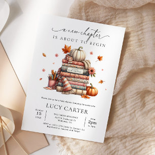 Fall Storybook Bok New Chapter Baby Shower Inbjudningar