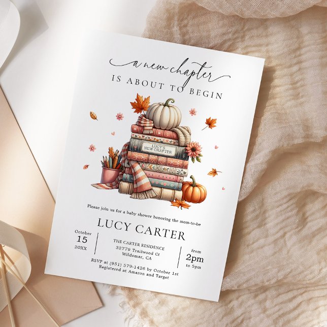 Fall Storybook Bok New Chapter Baby Shower Inbjudningar (Skapare uppladdad)