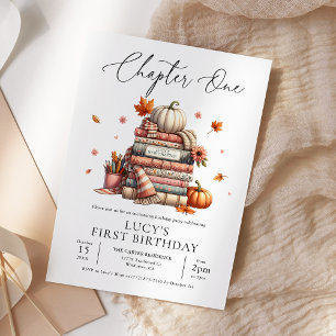 Fall Storybook Första födelsedag Kapitel en höst Inbjudningar