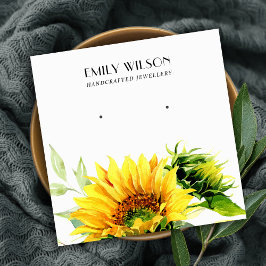 FALL SUNFLOWER AUTUMN STUD EARRING VISNING CARD FYRKANTIGT VISITKORT