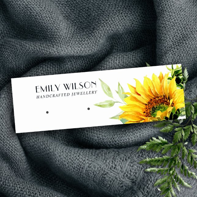FALL SUNFLOWER AUTUMN STUD EARRING VISNING CARD MINI VISITKORT (Skapare uppladdad)