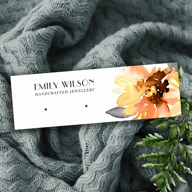 FALL SUNFLOWER AUTUMN STUD EARRING VISNING CARD MINI VISITKORT (Skapare uppladdad)