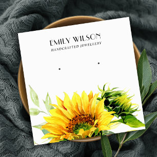 FALL SUNFLOWER AUTUMN STUD EARRING VISNING-KORT FYRKANTIGT VISITKORT