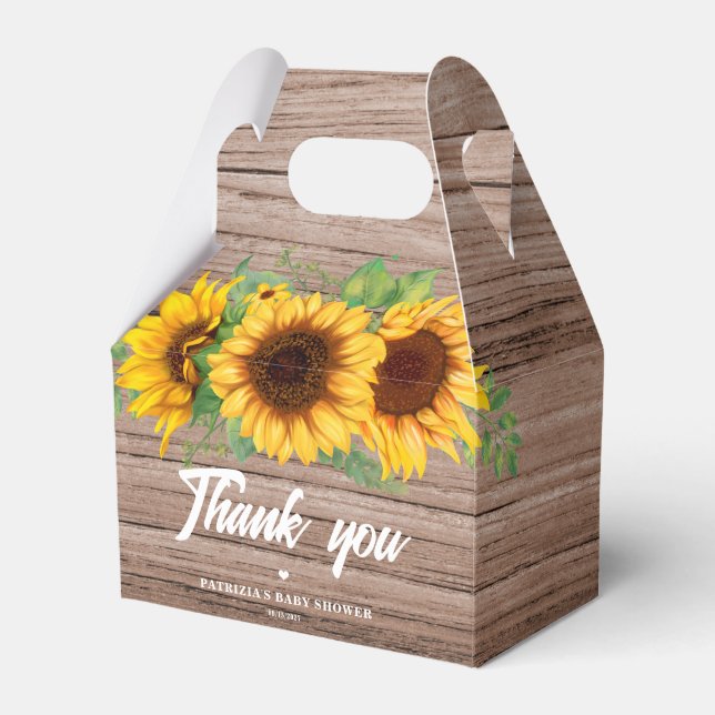 Fall Sunflower | Baby Shower Presentaskar (Framsidan Sidan)