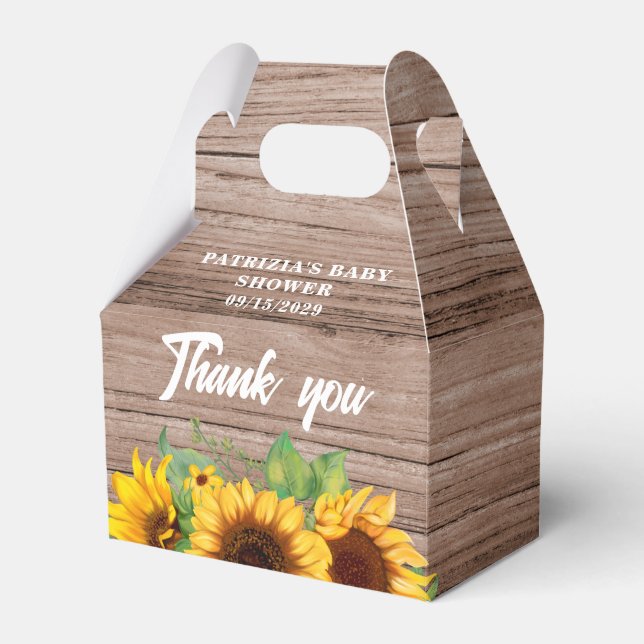 Fall Sunflower | Baby Shower Presentaskar (Framsidan Sidan)