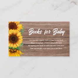 Fall Sunflower | Books for Baby | Baby Shower Tilläggskort