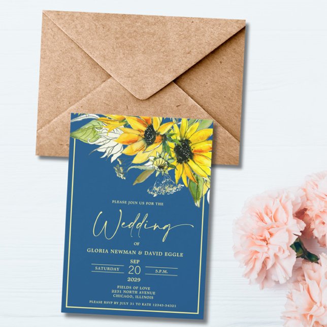 Fall Sunflower Wedding Invitation Inbjudningar (Skapare uppladdad)