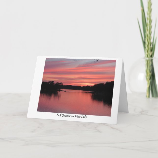 Fall Sunset på Gräs Sjö Kort (Framsida)