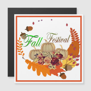 Fall Sunshine Färg Foliage Pumpkin Blommigt Magnet