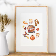 Fall Sweater Weather Watercolor Höst