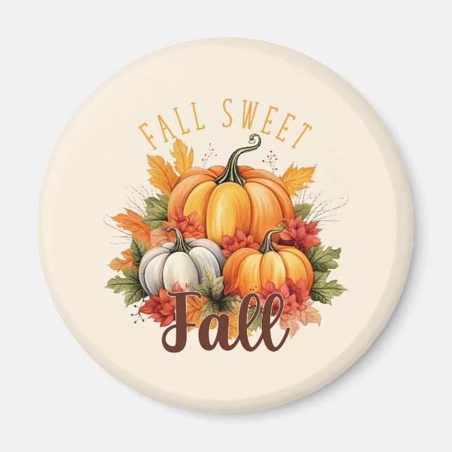 Fall Sweet Fall - Höstpumpkins & Löv Magnet (Framsidan)
