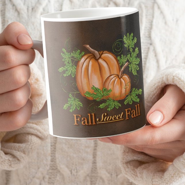 Fall Sweet Fall Pumpkins | Rustic Brown Kaffemugg (Skapare uppladdad)