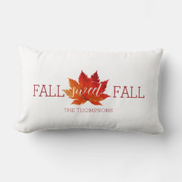 Fall Sweet Fall Red Autumn Maple Löv Dekorativ kud Lumbarkudde