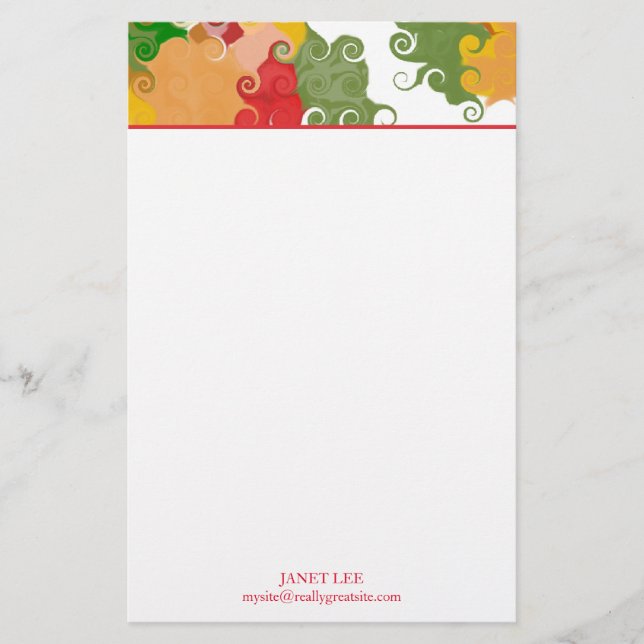 Fall Swirls Brevpapper (Framsida)