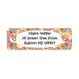 Fall Swirls Returadress Etikett
