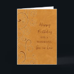Fall Swirls Son i Lag Birthday Kort<br><div class="desc">Födelsedag för son i juridik med fallfödelsedag med orange snurrar utformning och tankfull vers.</div>