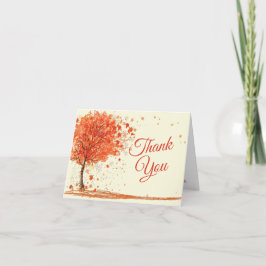 Fall Tack, Möhippan Fall Träd Tack Kort