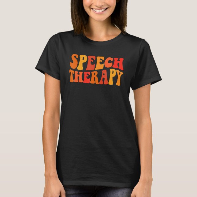 Fall Tal Therapy Groovy SLP Tal Language Pat T Shirt (Framsida)