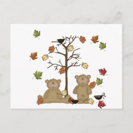Fall Teddies Vykort