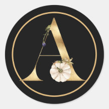 FALL TEMA GULD MONOGRAM A MED PUMPKINER