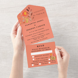 Fall Terracotta Autumn Orange Flowers boho Chic