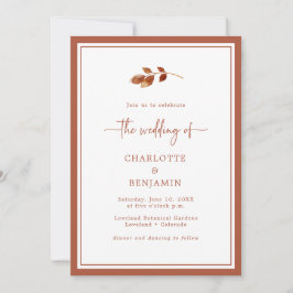 Fall Terracotta Bröllop Inbjudningar