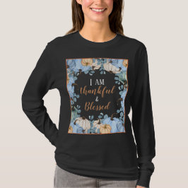 Fall Thankful and Blsed Långärmad Women's T Shirt