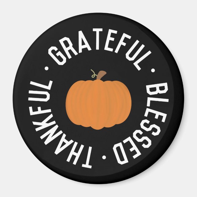 Fall Thankfull skattskyldig välsignad pumpkin-höst Magnet (Framsidan)