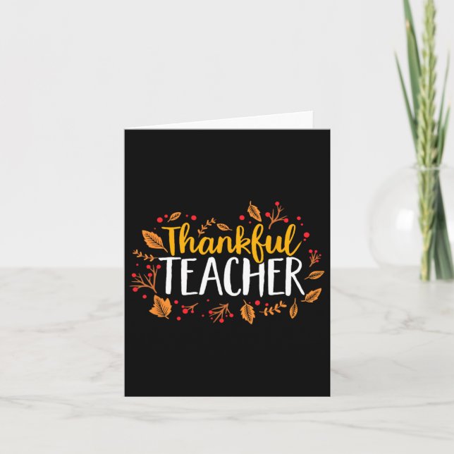 Fall Thankfull Teacher Thanksgiving Kort (Framsida)