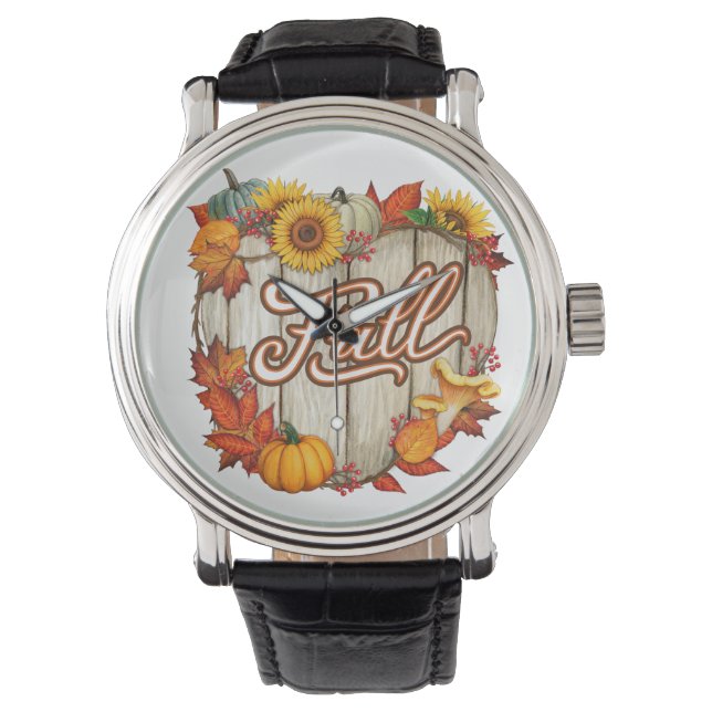 Fall Thanksgiving Autumn Harvest Pumpkin Spice Rol Armbandsur (Framsida)