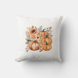 Fall Thanksgiving Boho vattencolor Pumpkin-Blommig Kudde