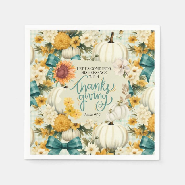 Fall Thanksgiving Christian inspirational Pappersservett (Framsidan)