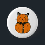 Fall Thanksgiving Cutest Pumpkin Cat Ansikte Whisk Knapp<br><div class="desc">Fall Thanksgiving Cutest Pumpkin Cat Ansikte Whiskers Halloween</div>