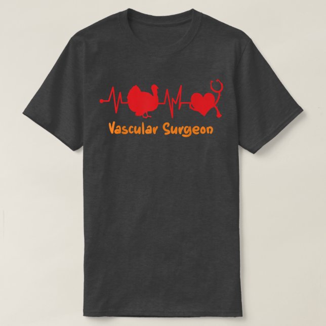 Fall Thanksgiving Heartslag Turkiet Vaskulär Surge T Shirt (Design framsida)