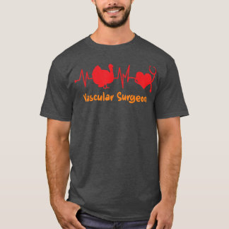 Fall Thanksgiving Heartslag Turkiet Vaskulär Surge T Shirt