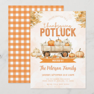 Fall Thanksgiving Potluck Dinner Party-inbjudan Inbjudningar