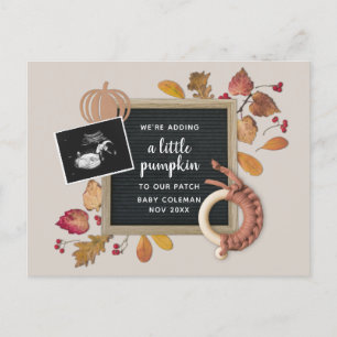 Fall Thanksgiving Pumpkin Baby Gravid Birth Ann Helg Vykort