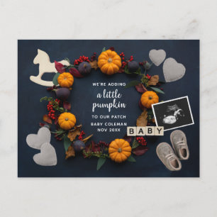 Fall Thanksgiving Pumpkin Gravid Reveal Baby An Helg Vykort
