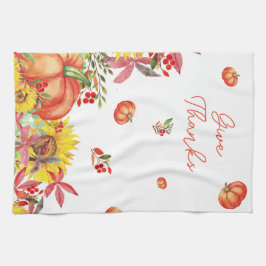 Fall Thanksgiving - vattenfärgspumpkin Kökshandduk