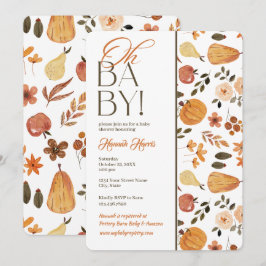Fall Theme Baby Shower Invitation Inbjudningar