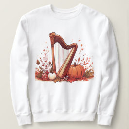 Fall Theme Harp Pumpkin Sweatshirt T Shirt