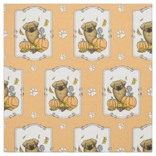 Fall Tibetansk spanjor (Brown) Hund Pumpkins Cute Tyg