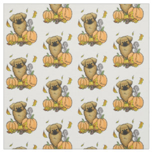 Fall Tibetansk spanjor (Brown) Hund Pumpkins Cute Tyg