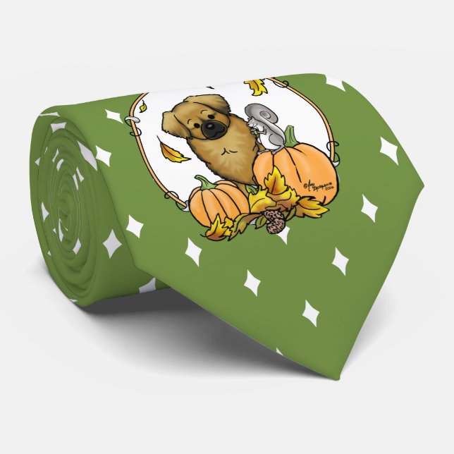 Fall Tibetansk spanjor (Brown) Hund Pumpkins Rolig Slips (Rullad)