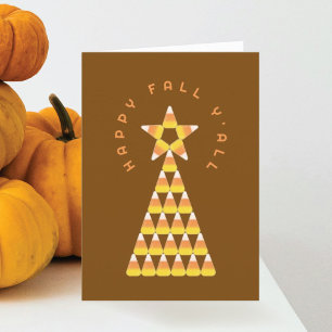 Fall till jul vikbar kort – Candy Corn Tree