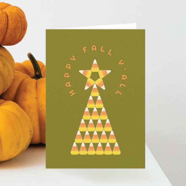 Fall till jul vikbar kort – Candy Corn Tree (Skapare uppladdad)