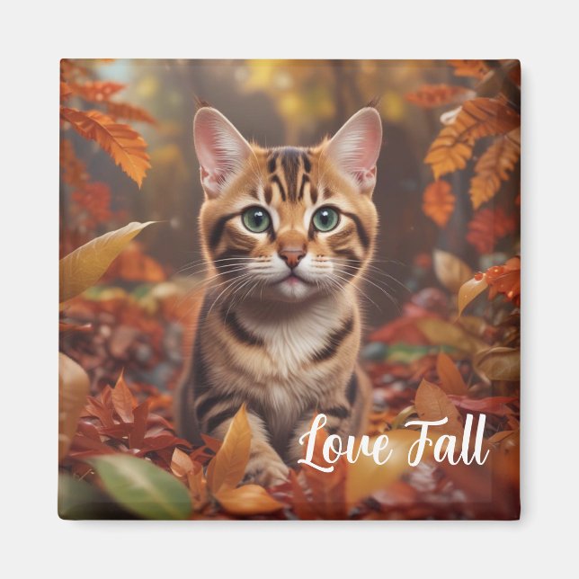 Fall Time Cat Magnet (Framsidan)