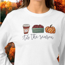 Fall Tis: säsong Coffee Apples Pumpkin Monogram T Shirt