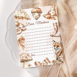 Fall Toile de Jouy Capsuy Note Message Card Inbjudningar
